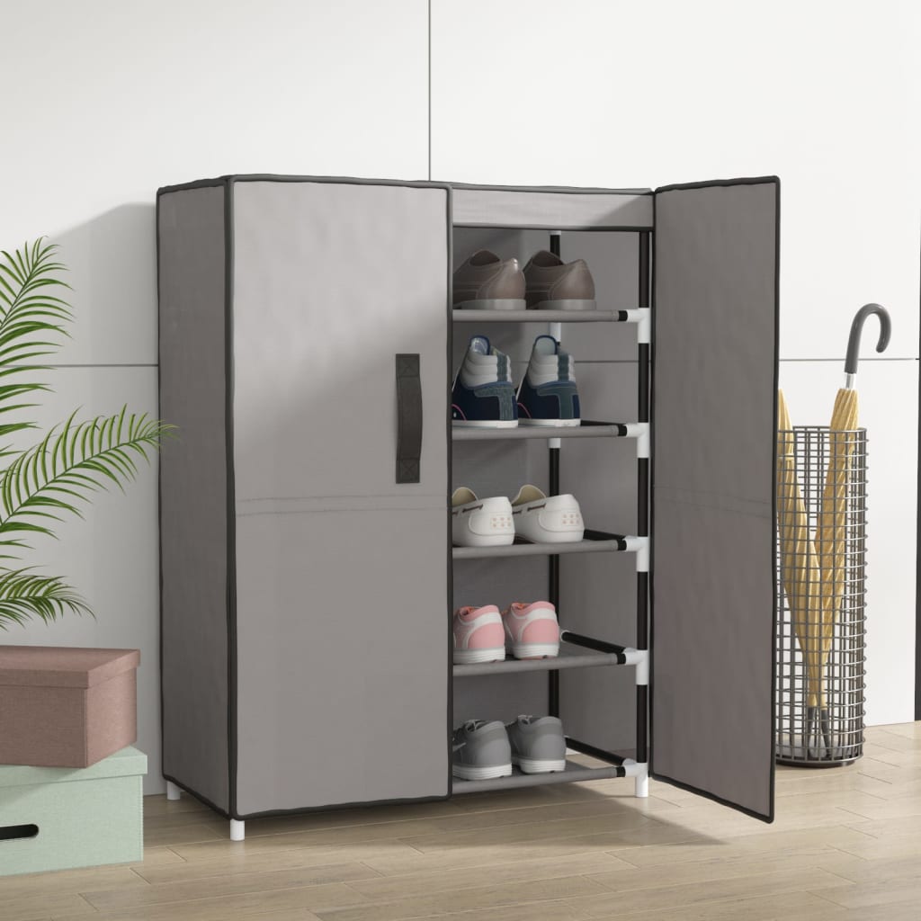 Armoire à chaussures Gris 60x28x90 cm Tissu - XIOS