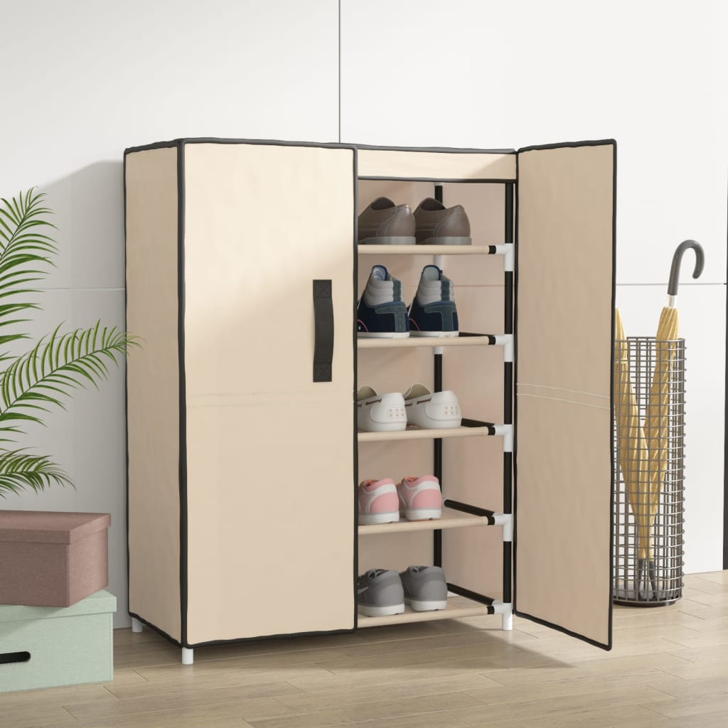 Armoire à chaussures Crème 60x28x90 cm Tissu - XIOS