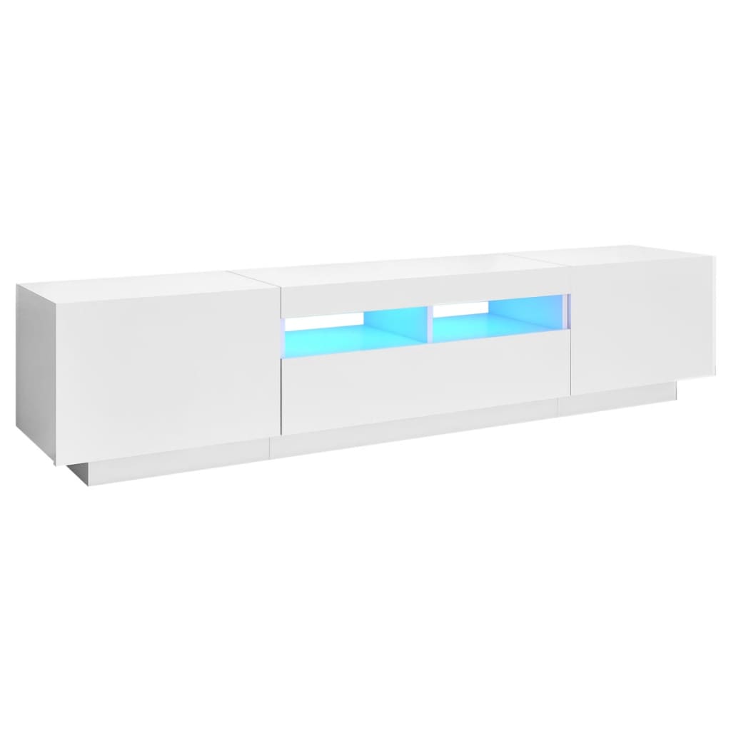 Meuble TV avec lumières LED Blanc 180x35x40 cm - XIOS