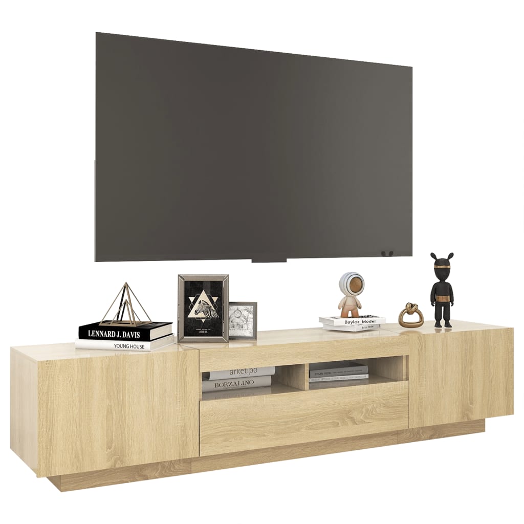 Meuble TV avec lumières LED Chêne sonoma 180x35x40 cm - XIOS