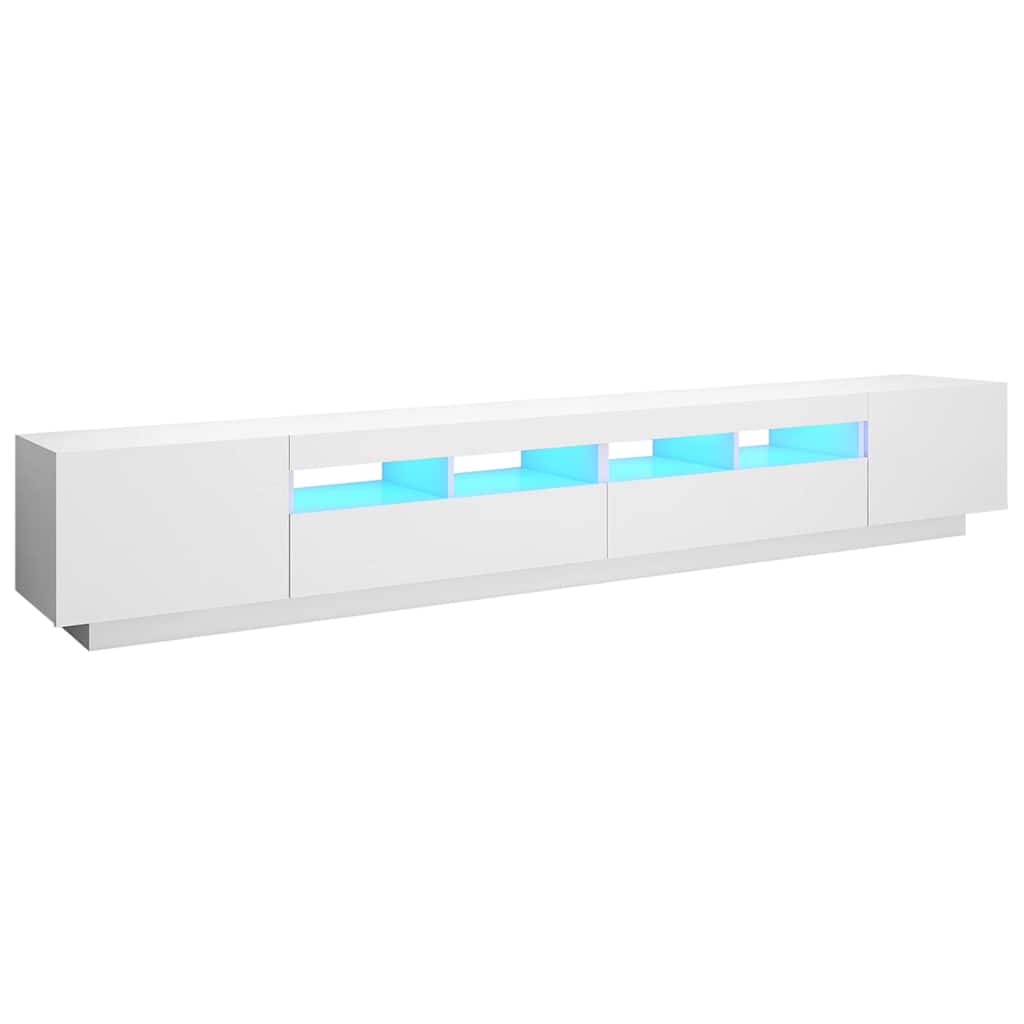 Meuble TV avec lumières LED Blanc 260x35x40 cm - XIOS