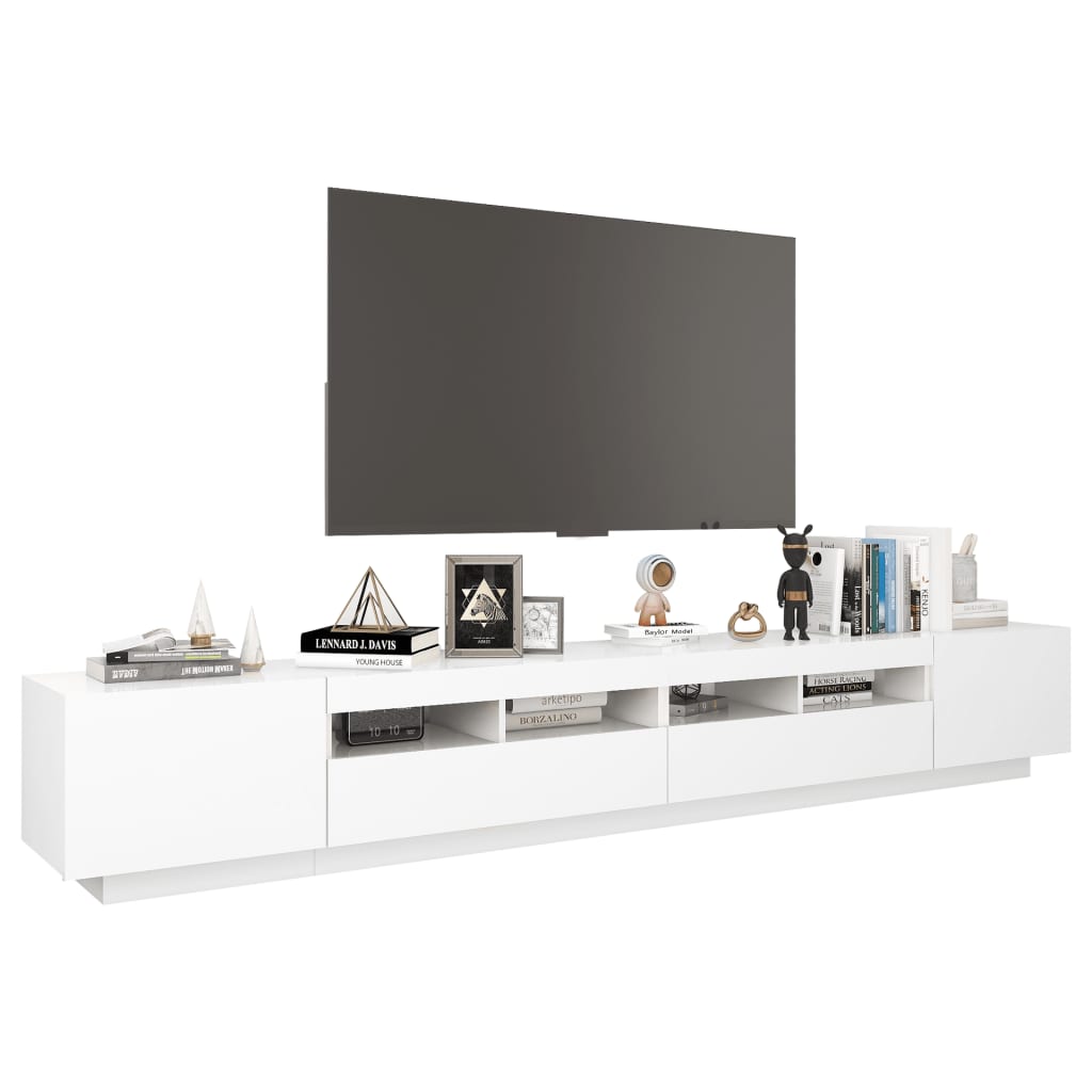 Meuble TV avec lumières LED Blanc 260x35x40 cm - XIOS