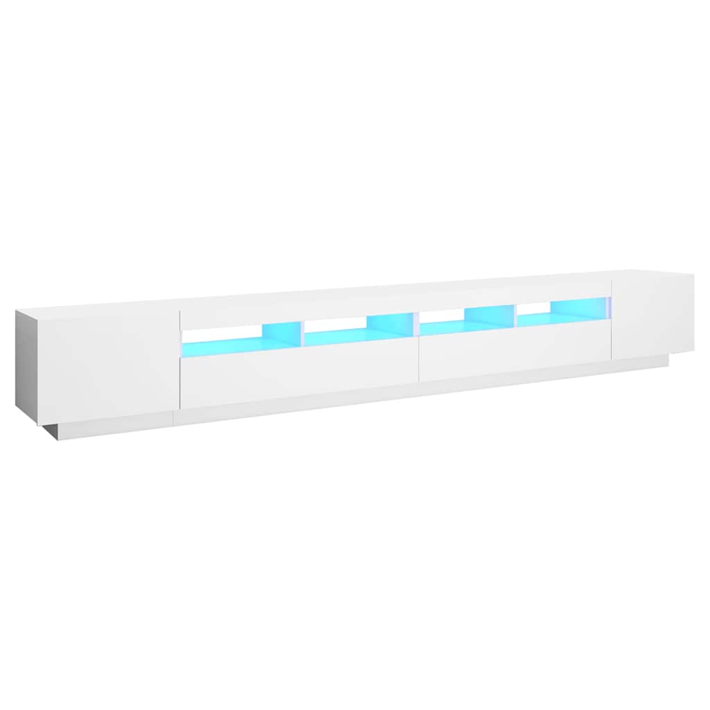 Meuble TV avec lumières LED Blanc 300x35x40 cm - XIOS