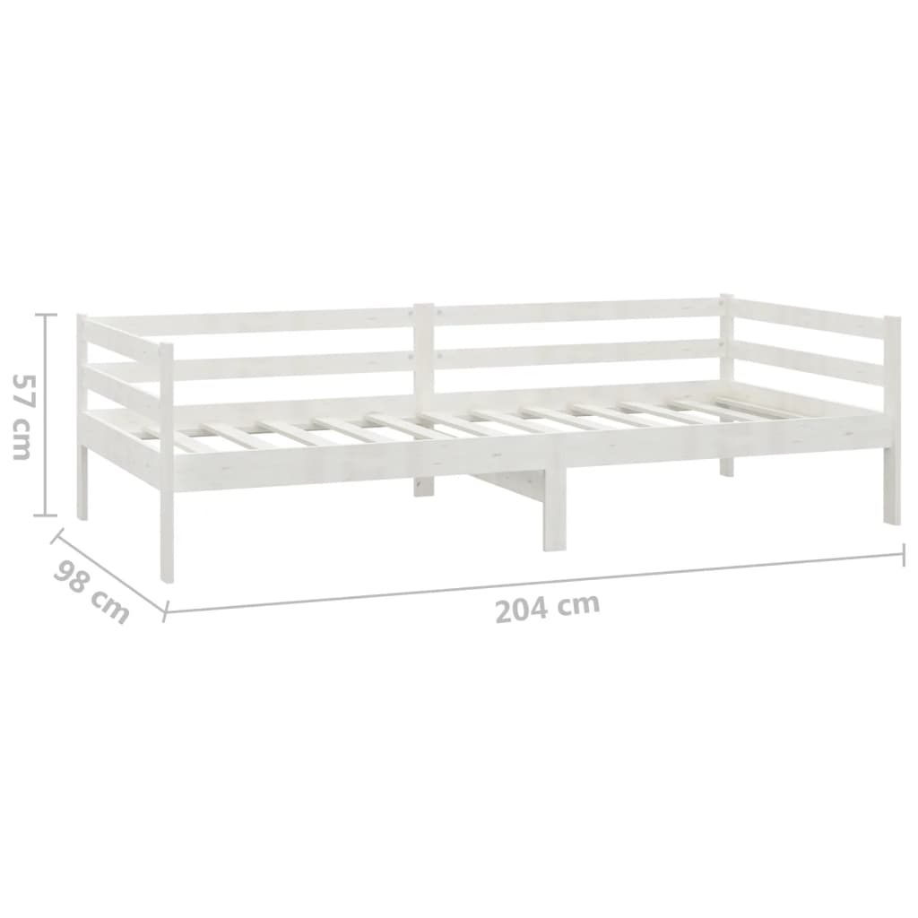Lit de jour sans matelas blanc bois de pin massif 90x200 cm - XIOS
