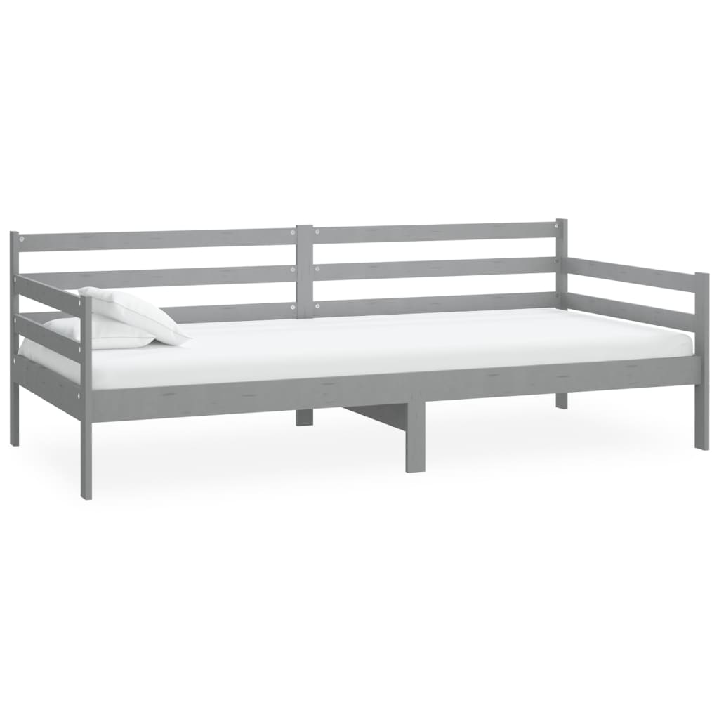 Lit de jour sans matelas gris bois de pin massif 90x200 cm - XIOS