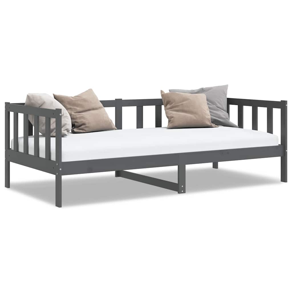 Lit de jour sans matelas gris bois de pin massif 90x200 cm - XIOS