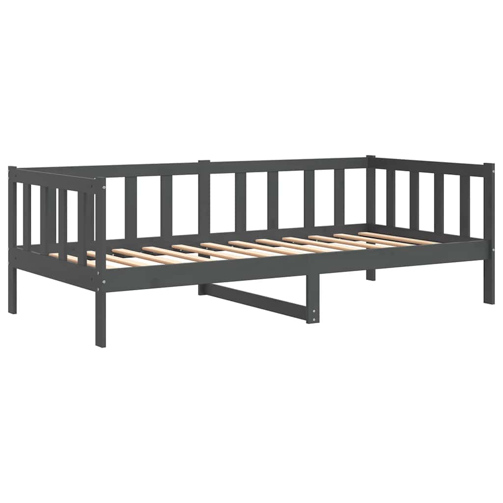 Lit de jour sans matelas gris bois de pin massif 90x200 cm - XIOS