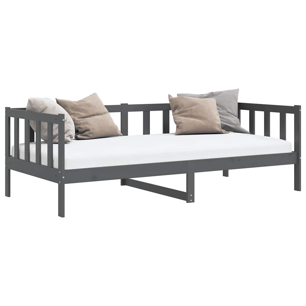 Lit de jour sans matelas gris bois de pin massif 90x200 cm - XIOS