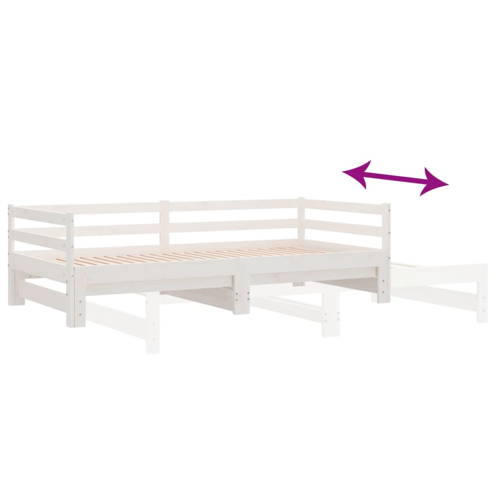 Lit coulissant sans matelas blanc 2x(90x200) cm - XIOS