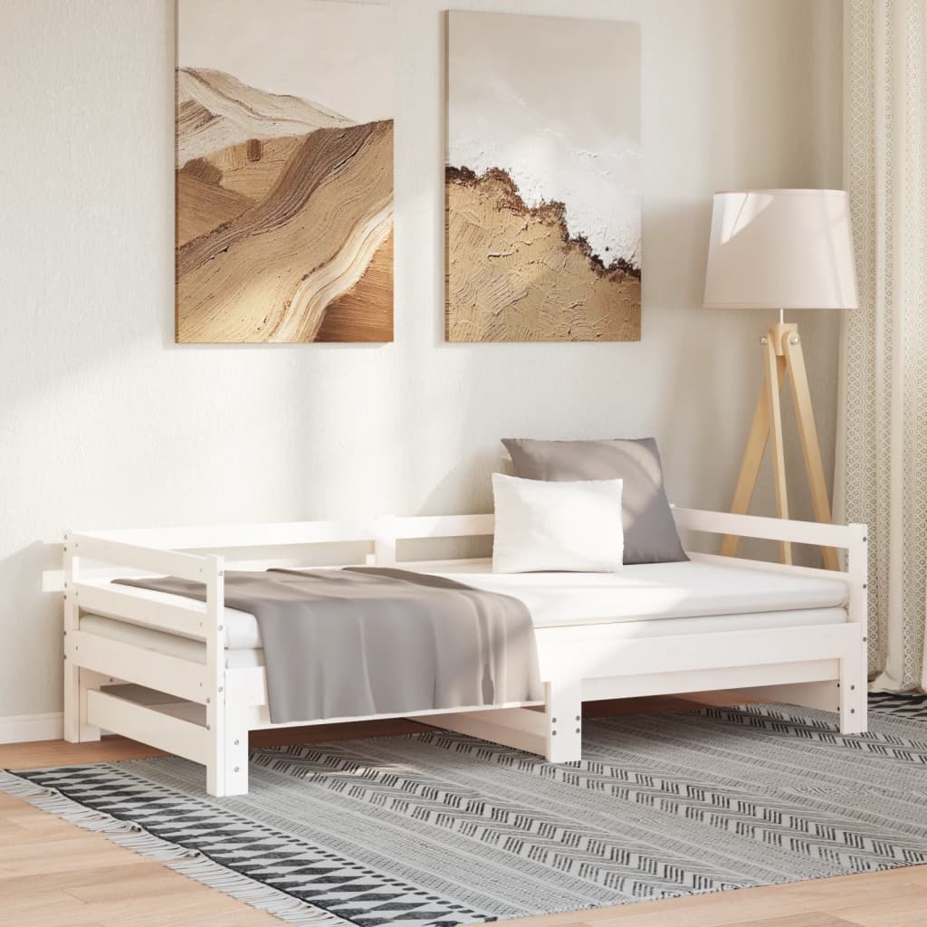 Lit coulissant sans matelas blanc 2x(90x200) cm - XIOS
