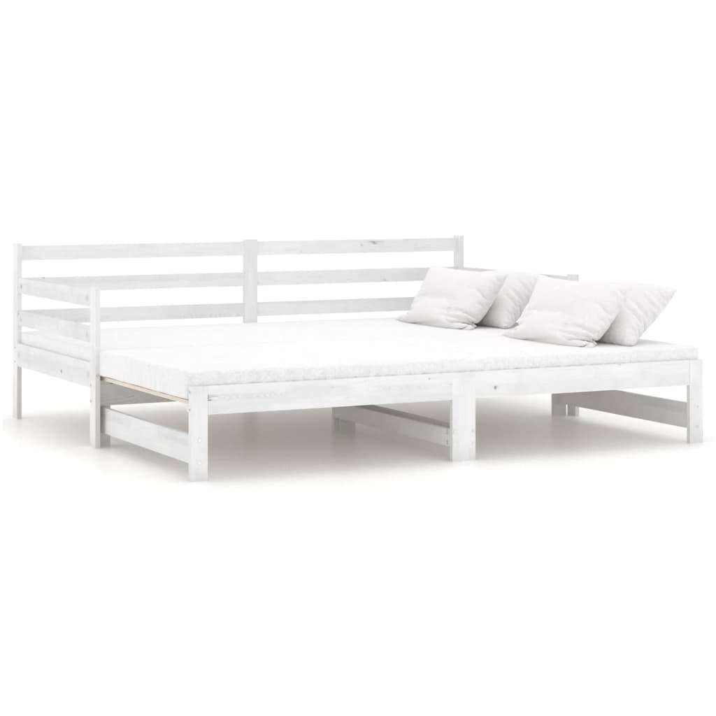 Lit coulissant Blanc Bois de pin massif 2x(90x200) cm - XIOS