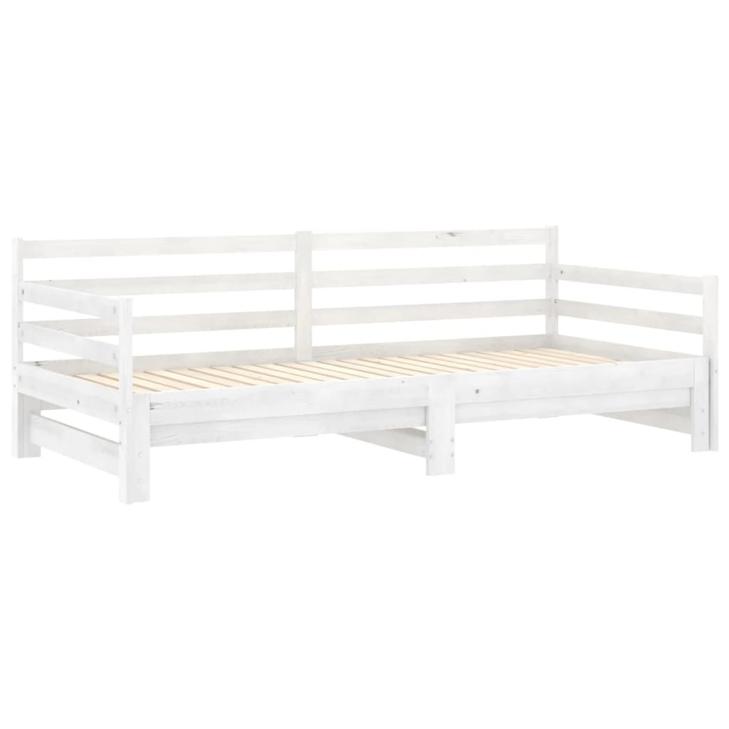 Lit coulissant Blanc Bois de pin massif 2x(90x200) cm - XIOS