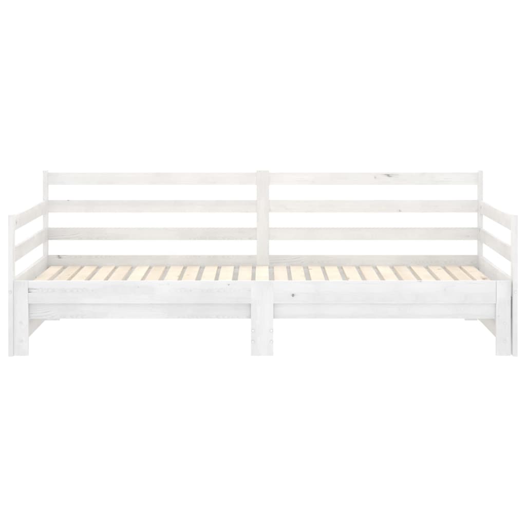 Lit coulissant Blanc Bois de pin massif 2x(90x200) cm - XIOS