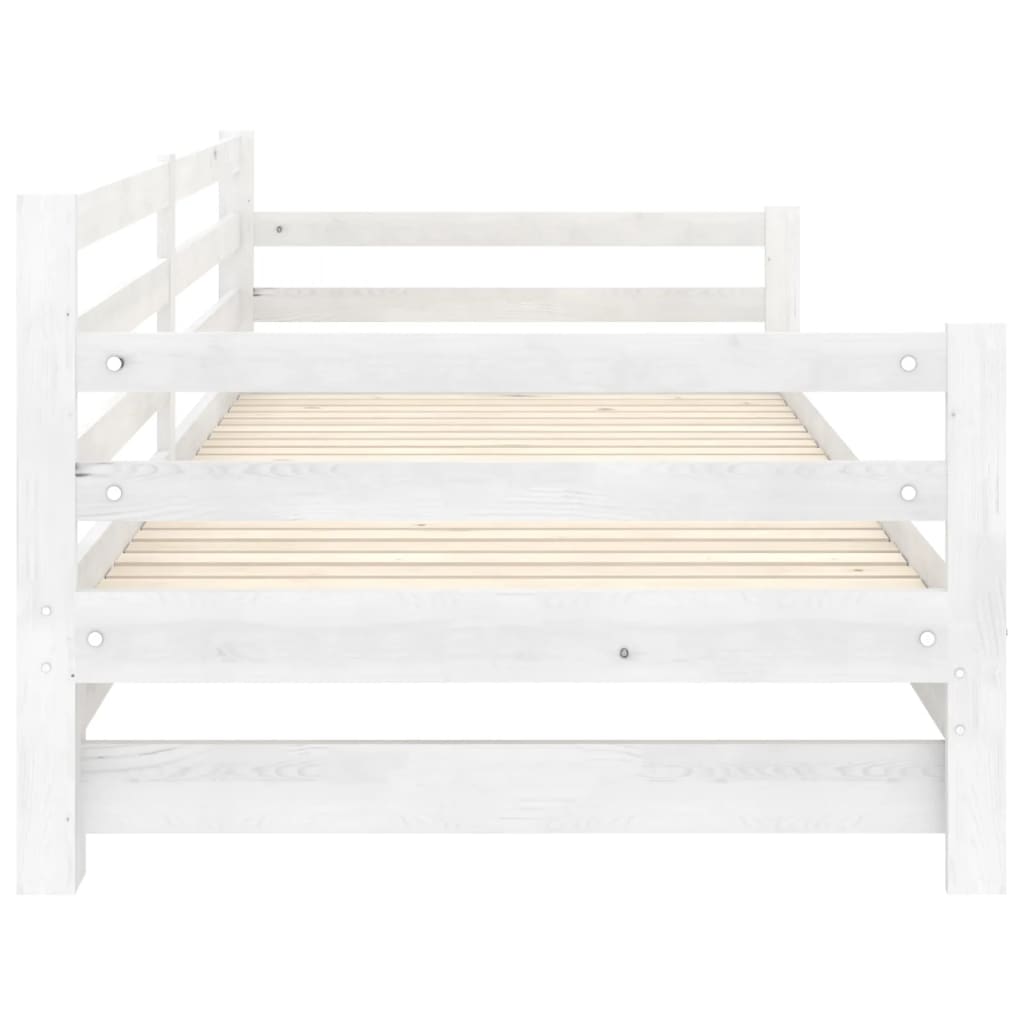 Lit coulissant Blanc Bois de pin massif 2x(90x200) cm - XIOS