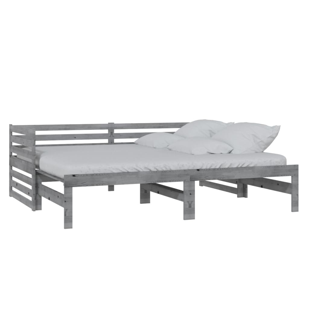Lit coulissant sans matelas gris 2x(90x200) cm - XIOS