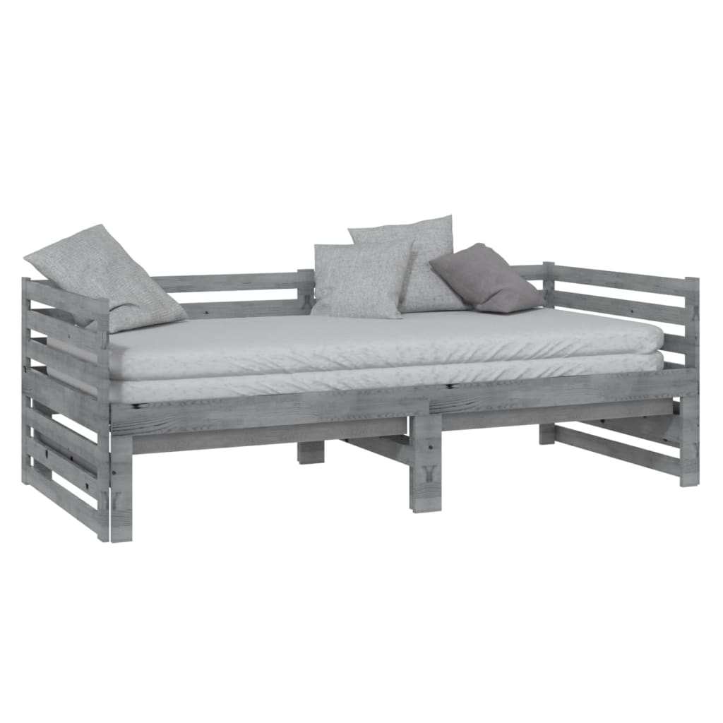 Lit coulissant sans matelas gris 2x(90x200) cm - XIOS