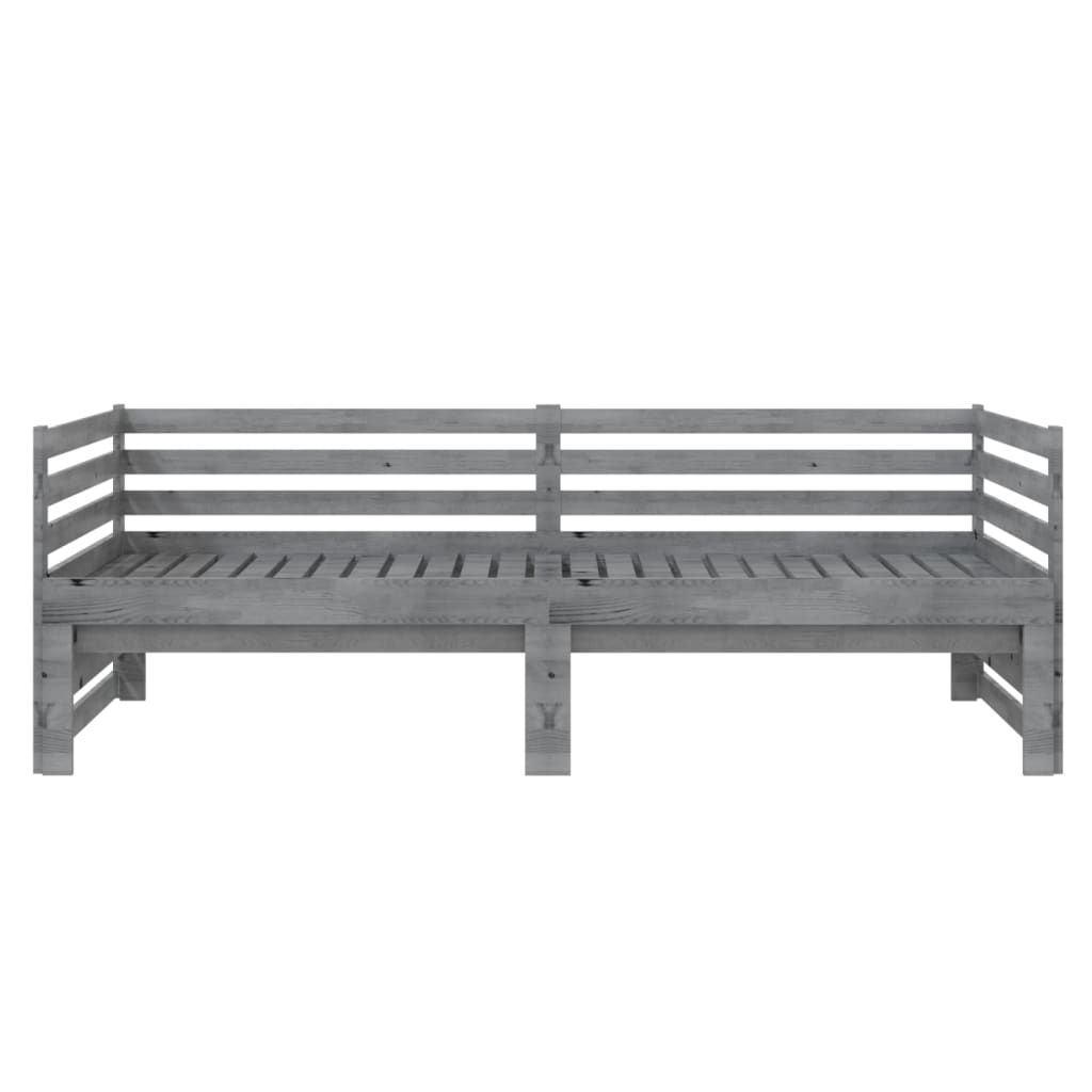 Lit coulissant sans matelas gris 2x(90x200) cm - XIOS