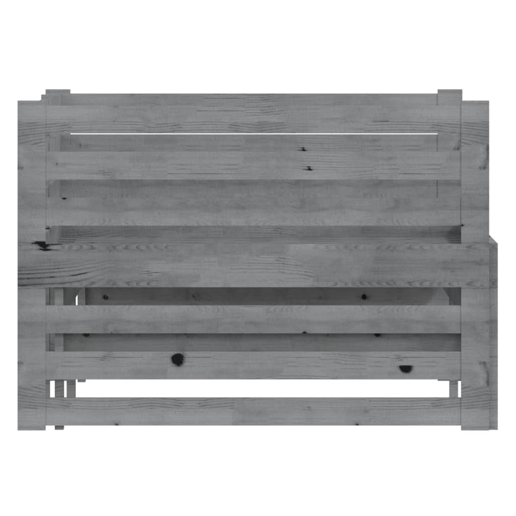 Lit coulissant sans matelas gris 2x(90x200) cm - XIOS