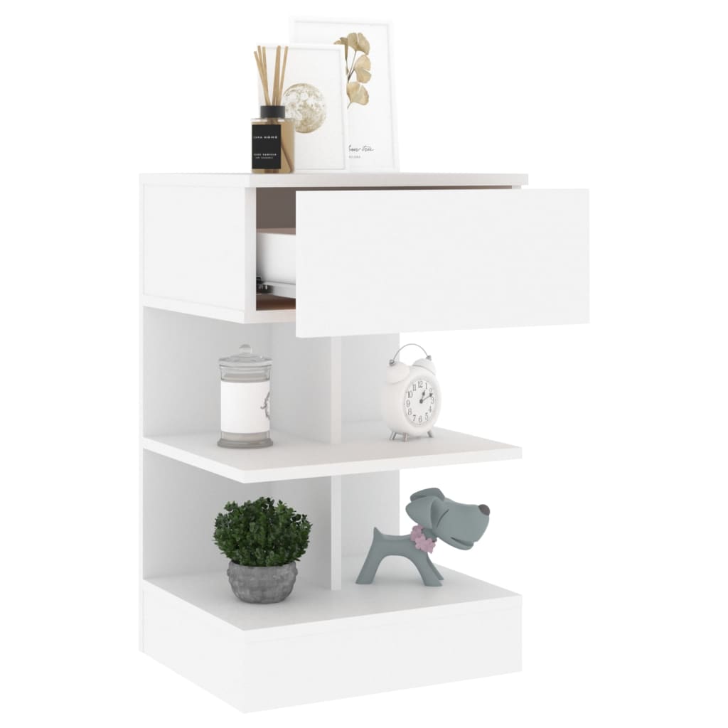 Table de chevet Blanc 40x35x65 cm Bois d’ingénierie - XIOS