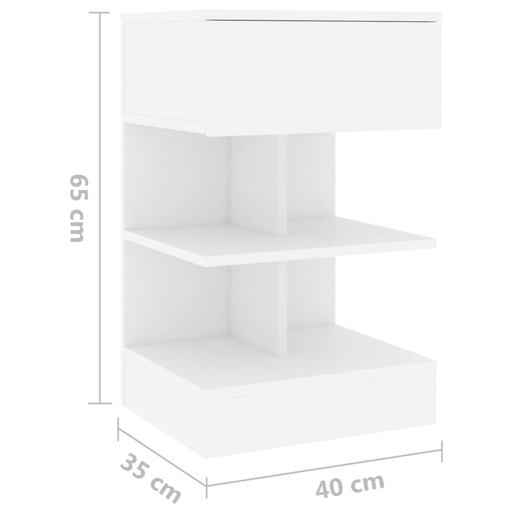 Table de chevet Blanc 40x35x65 cm Bois d’ingénierie - XIOS