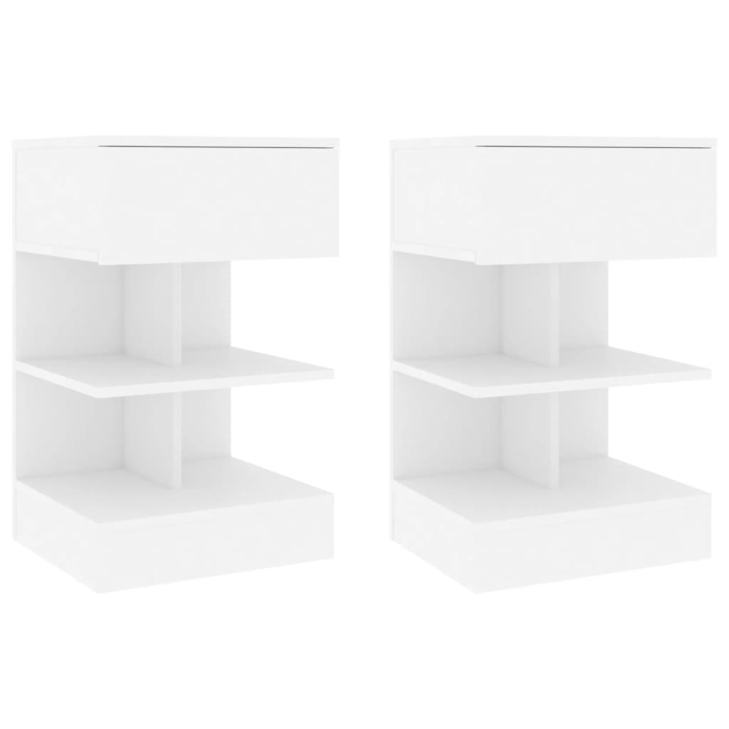 Tables de chevet 2 pcs Blanc 40x35x65 cm Bois d’ingénierie - XIOS