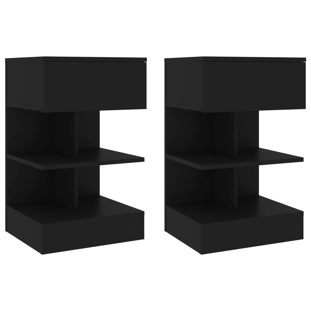 Tables de chevet 2 pcs Noir 40x35x65 cm - XIOS