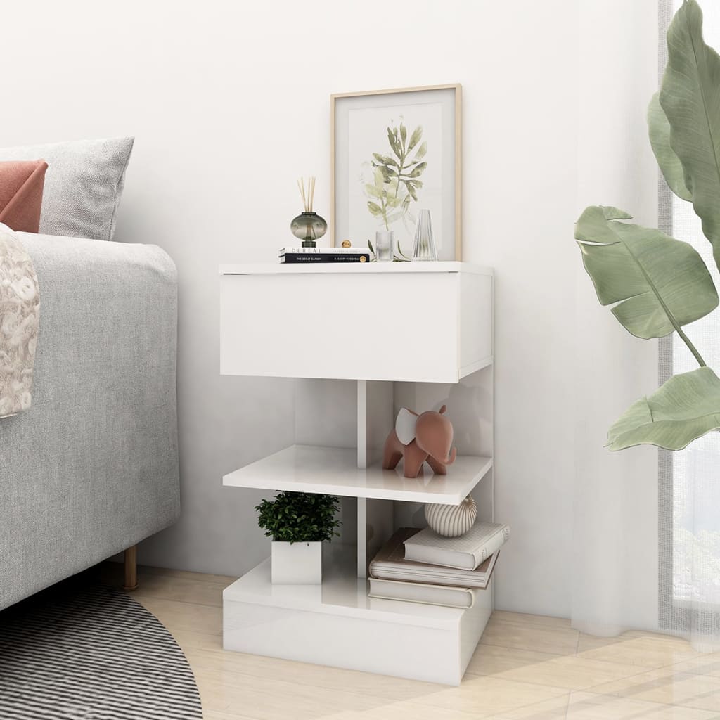 Tables de chevet 2 pcs Blanc brillant 40x35x65 cm - XIOS