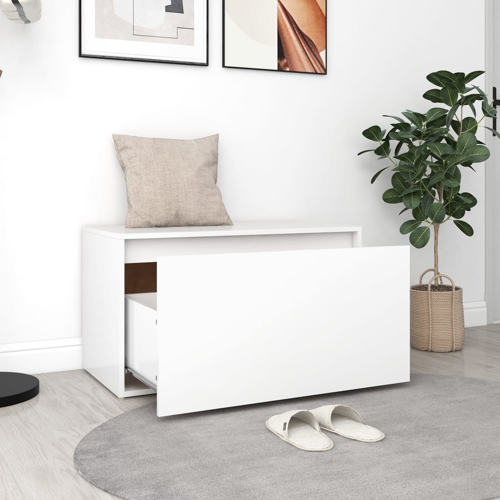 Banc d'entrée 80x40x45 cm Blanc Bois d’ingénierie - XIOS