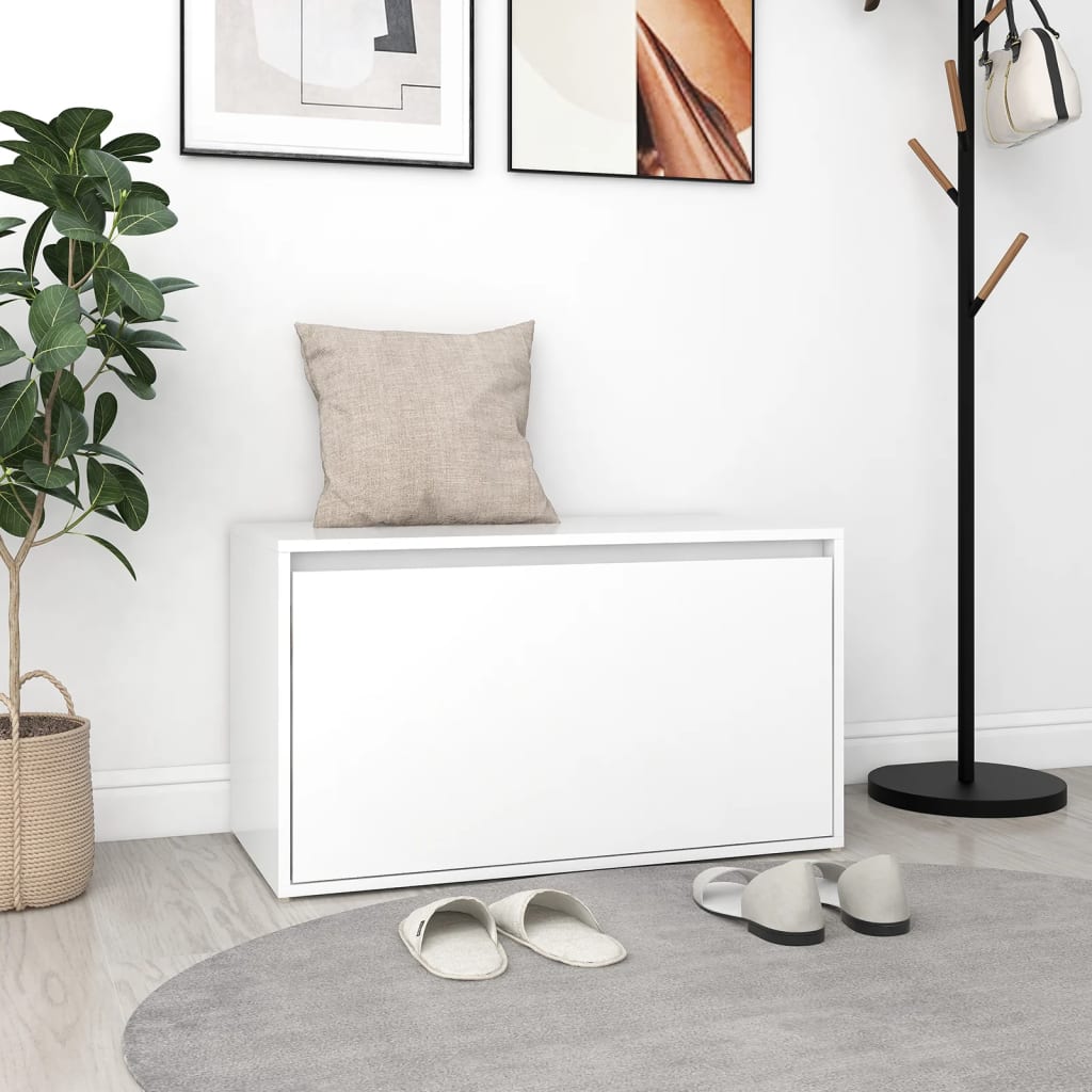 Banc d'entrée 80x40x45 cm Blanc Bois d’ingénierie - XIOS