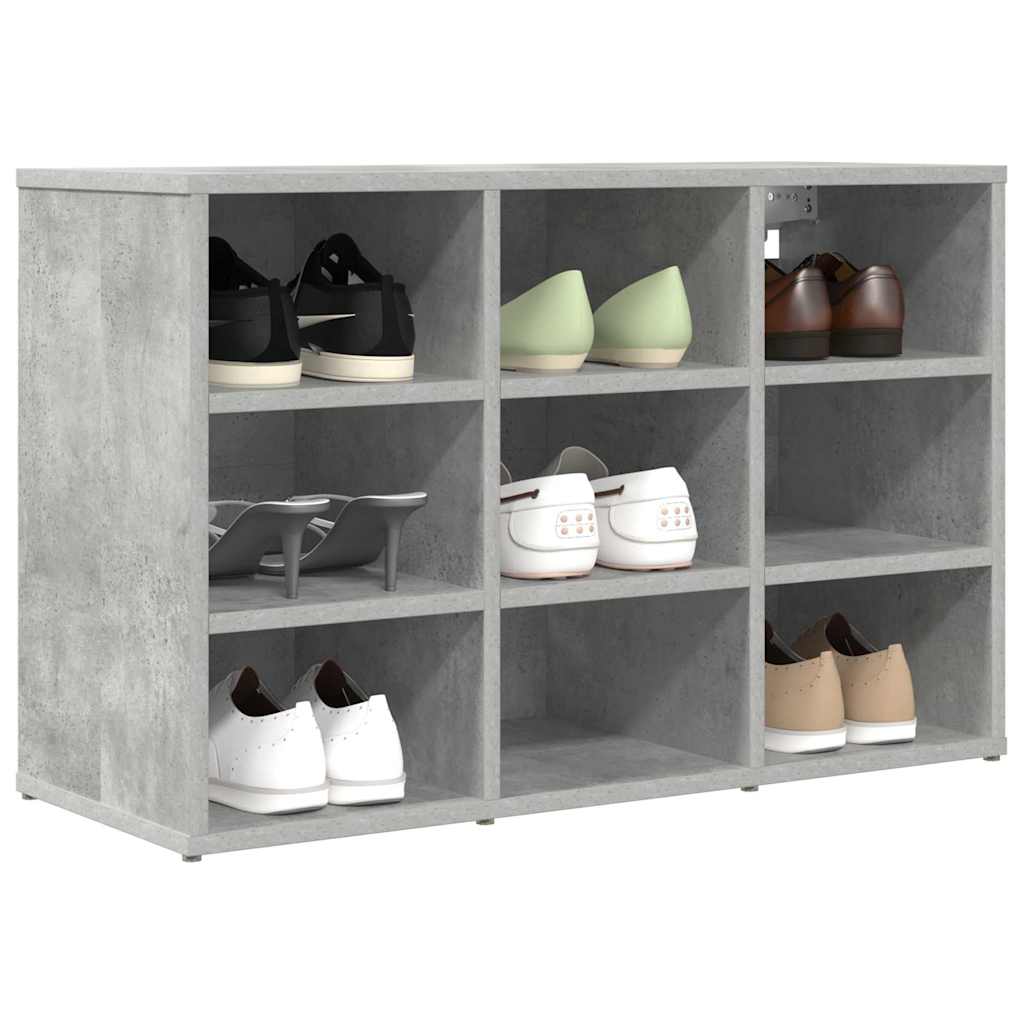 Cabinet à chaussures avec étagère Gris béton 77,5 x 30 x 51 cm