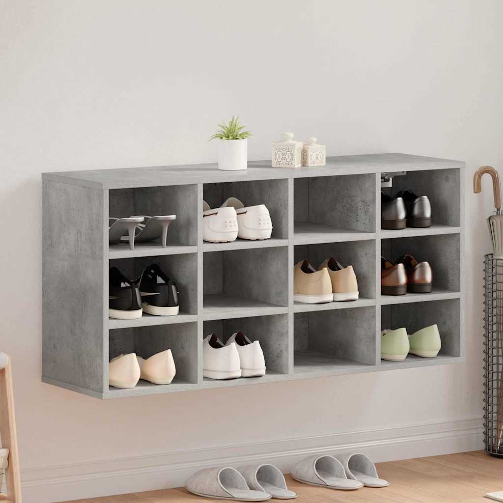 Cabinet à chaussures avec étagère Gris béton 103 x 30 x 51 cm - XIOS