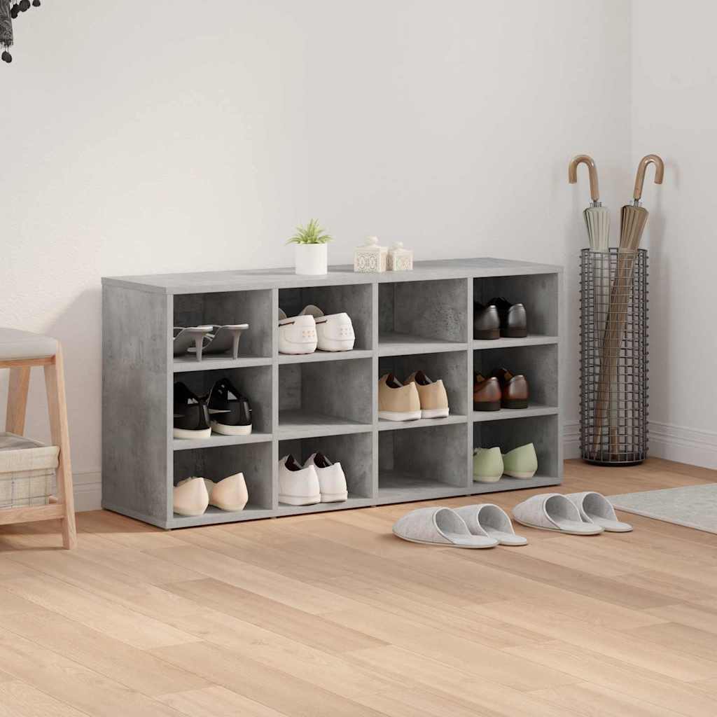 Cabinet à chaussures avec étagère Gris béton 103 x 30 x 51 cm - XIOS