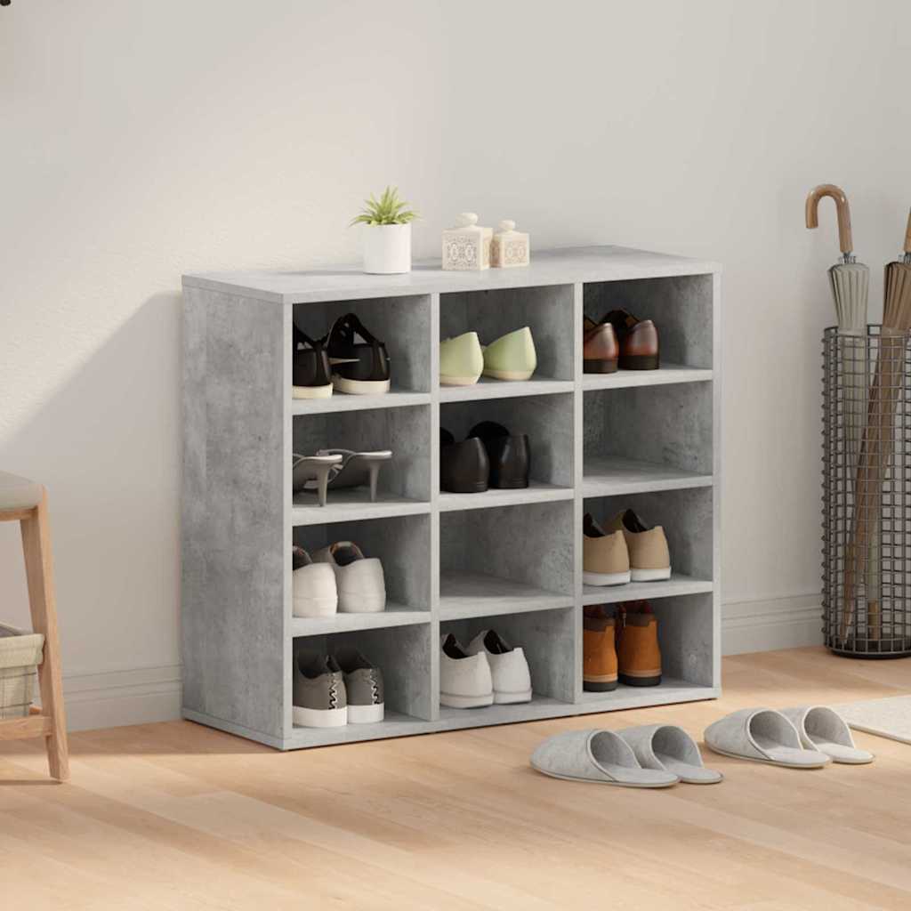 Cabinet à chaussures avec étagère Gris béton 77,5 x 30 x 67 cm - XIOS