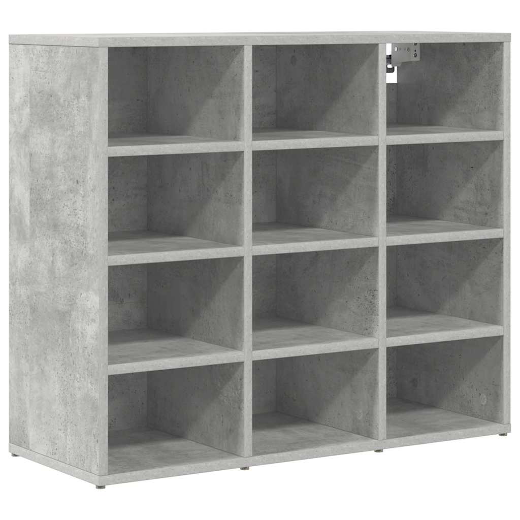 Cabinet à chaussures avec étagère Gris béton 77,5 x 30 x 67 cm - XIOS