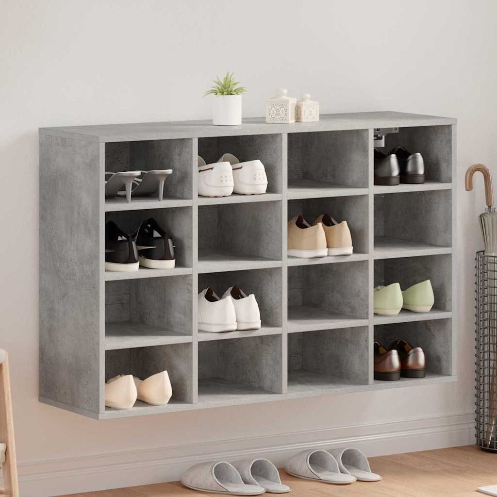 Cabinet à chaussures avec étagère Gris béton 103 x 30 x 67 cm - XIOS