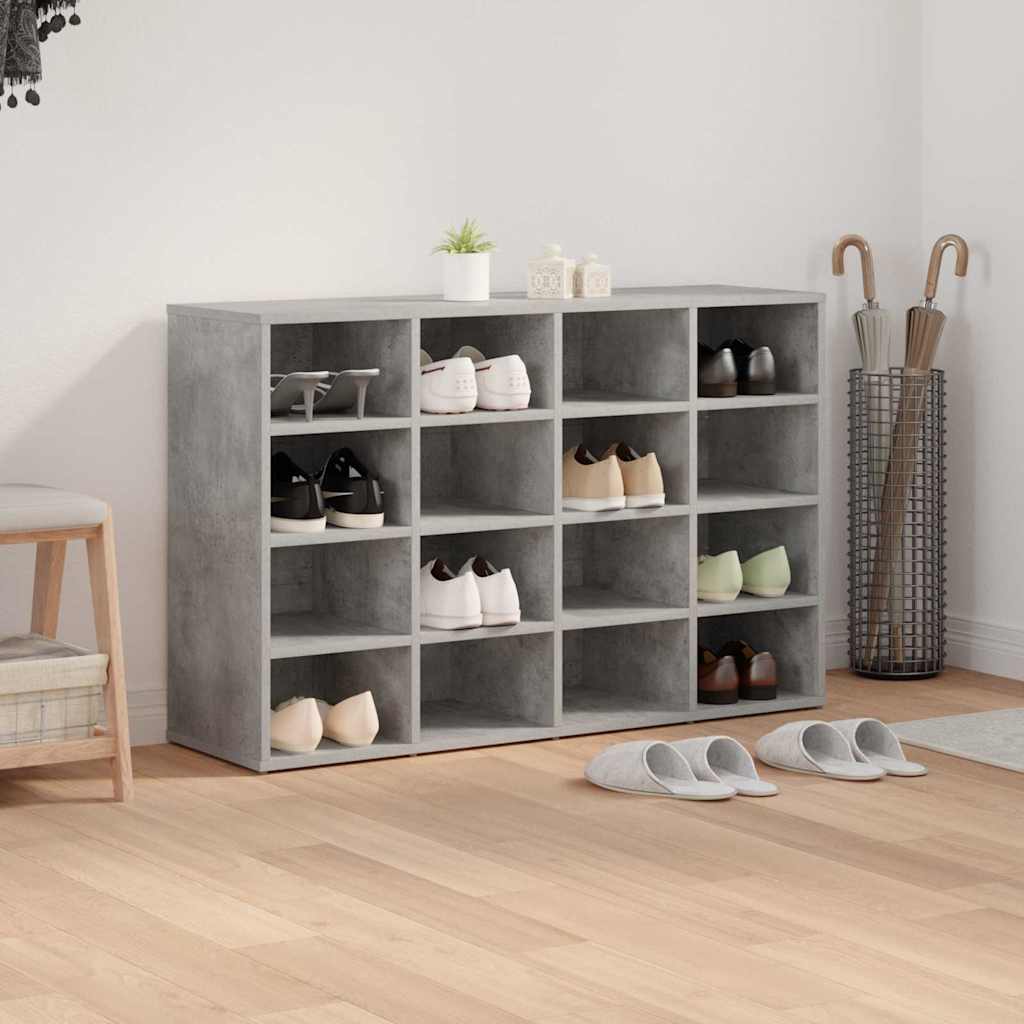 Cabinet à chaussures avec étagère Gris béton 103 x 30 x 67 cm - XIOS