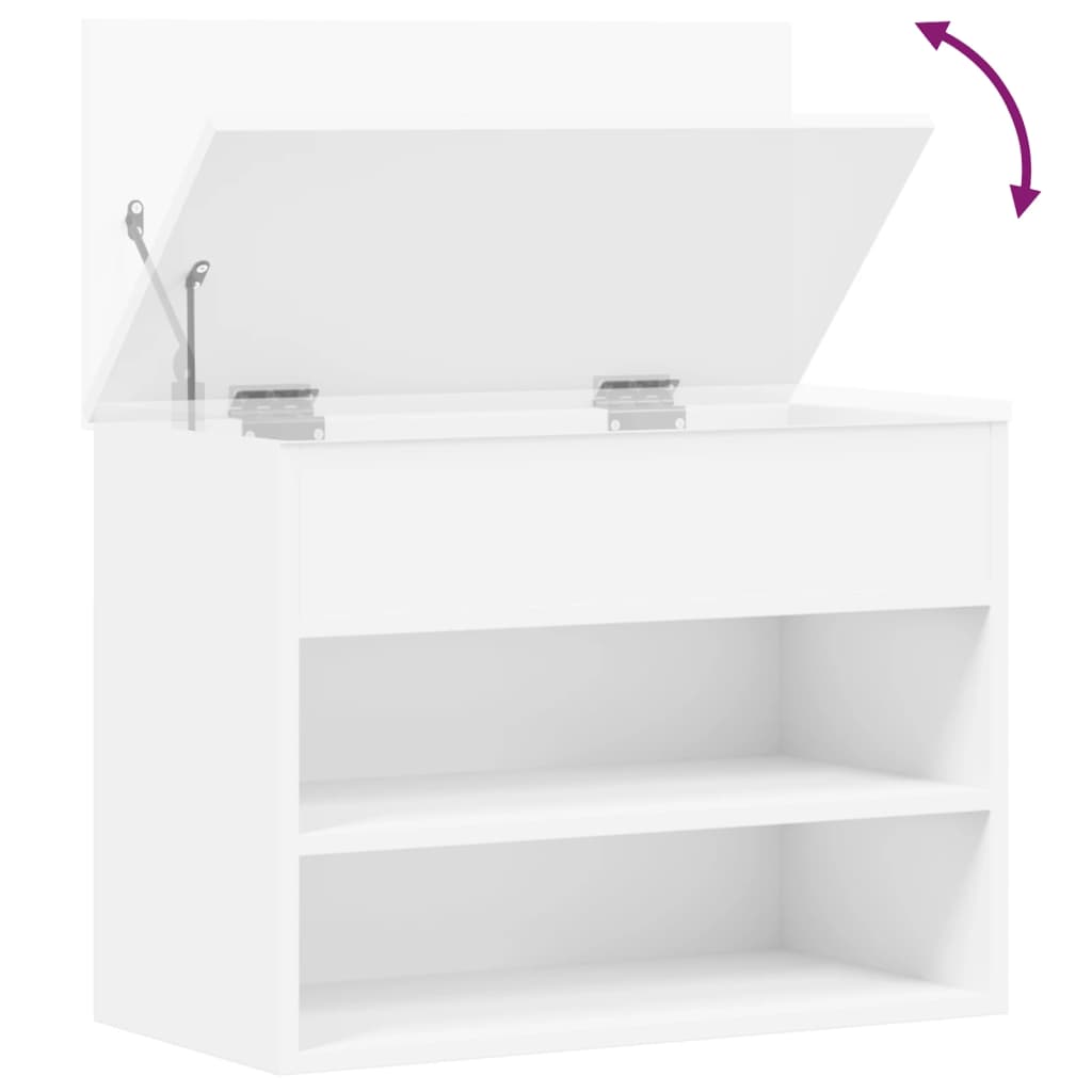 Banc à chaussures Blanc 60x30x45 cm Bois d’ingénierie - XIOS