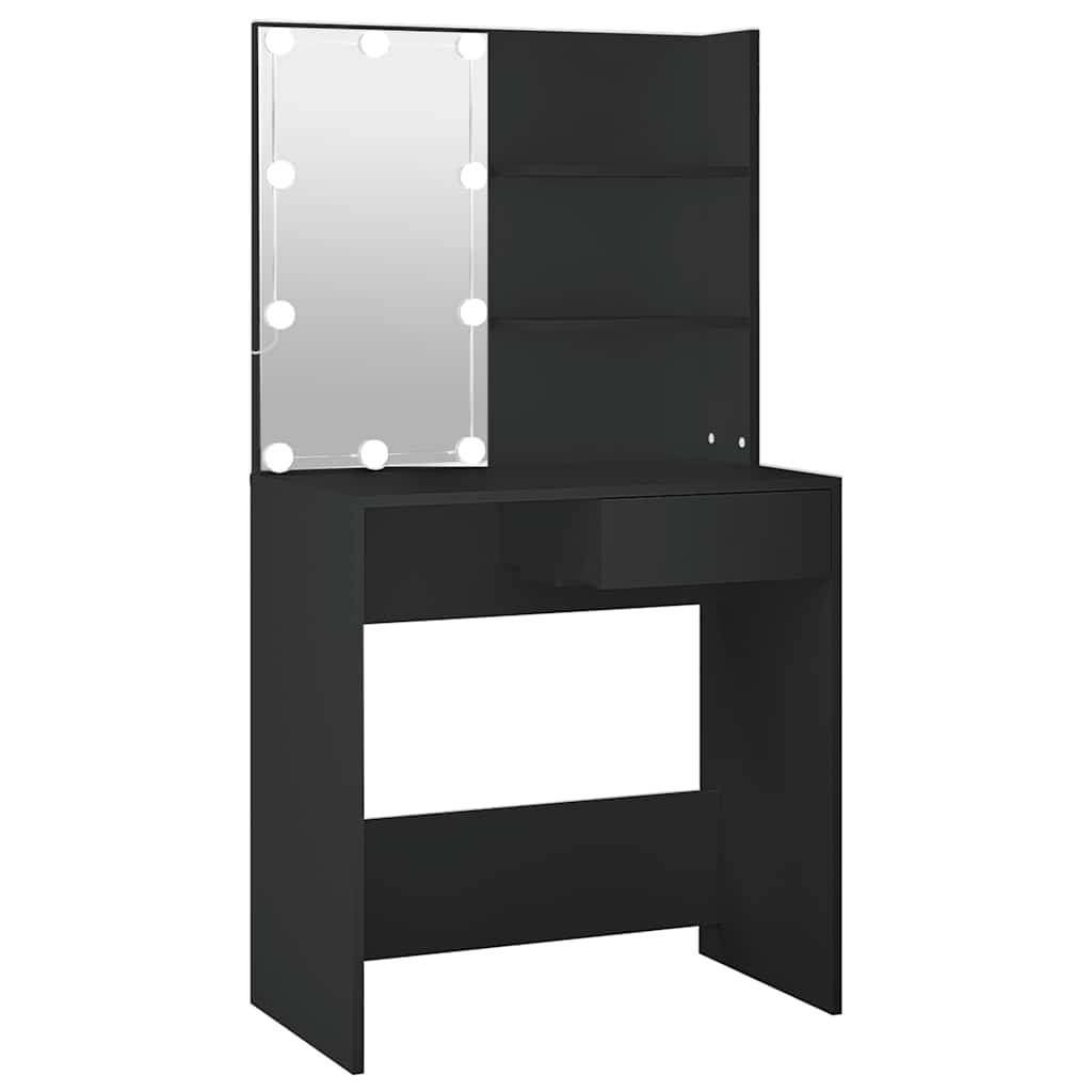 Coiffeuse avec LED noir 74,5x40x141 cm - XIOS