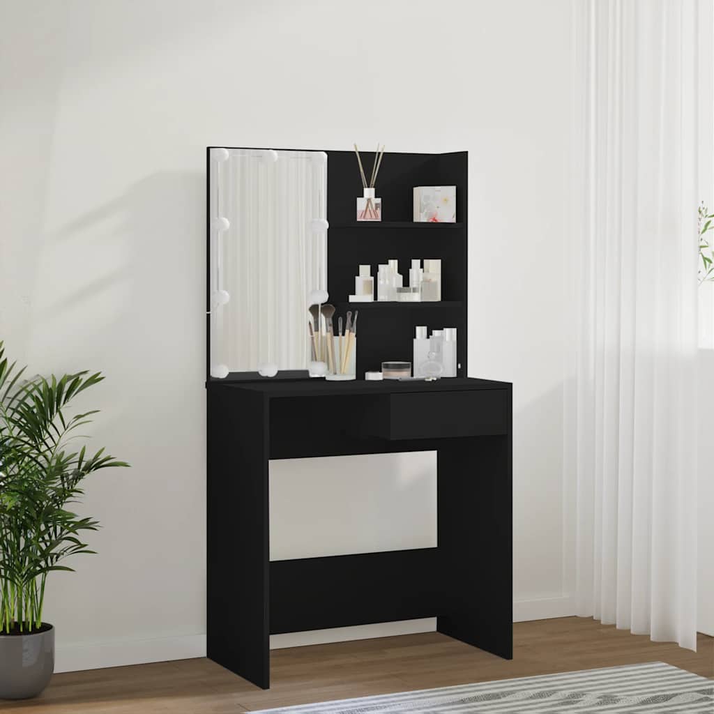 Coiffeuse avec LED noir 74,5x40x141 cm - XIOS