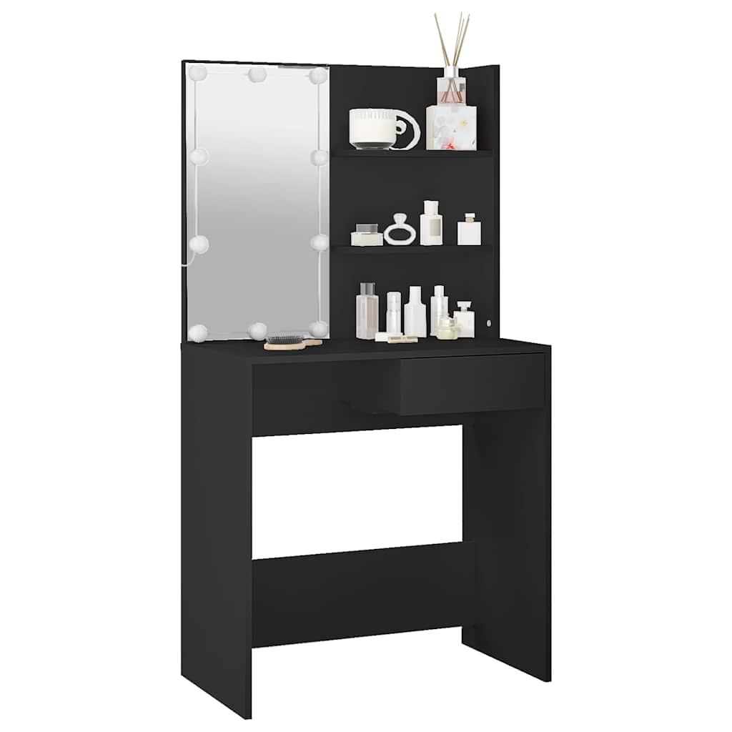 Coiffeuse avec LED noir 74,5x40x141 cm - XIOS