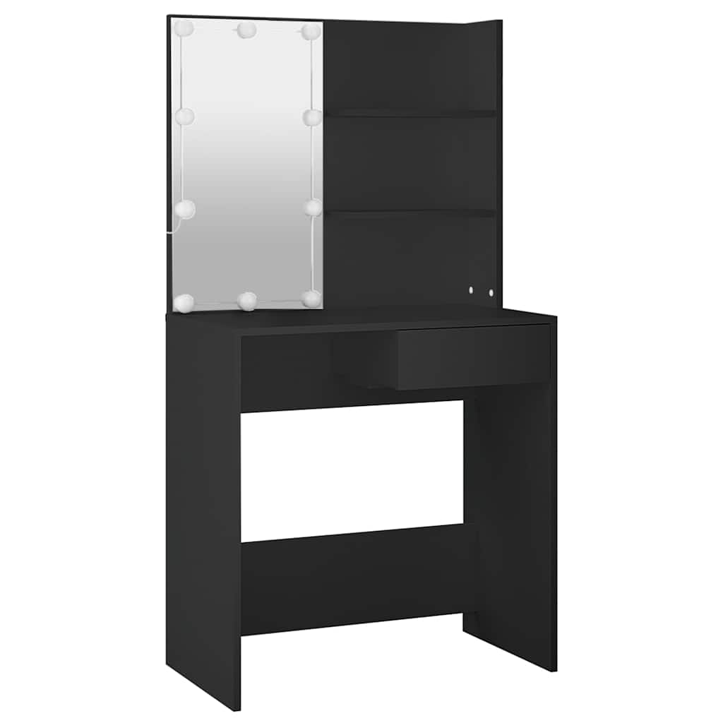 Coiffeuse avec LED noir 74,5x40x141 cm - XIOS