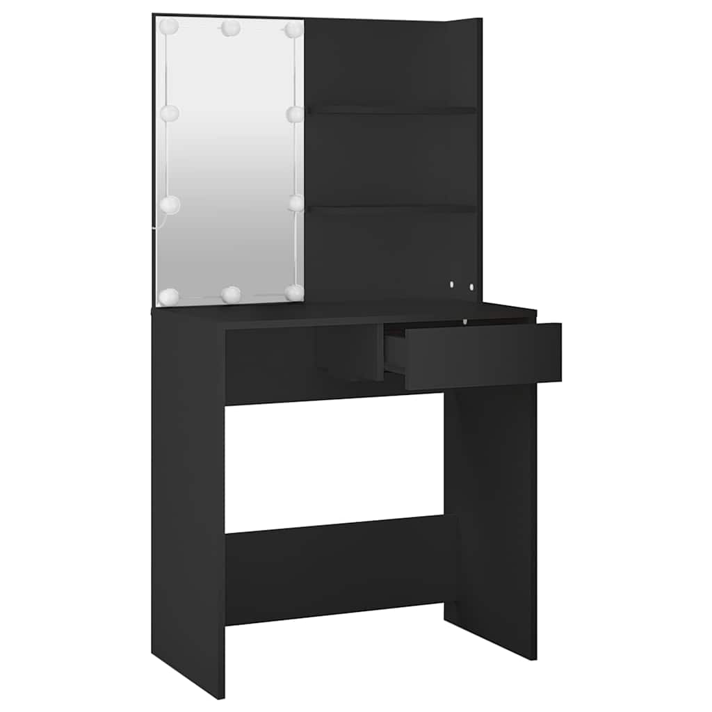 Coiffeuse avec LED noir 74,5x40x141 cm - XIOS