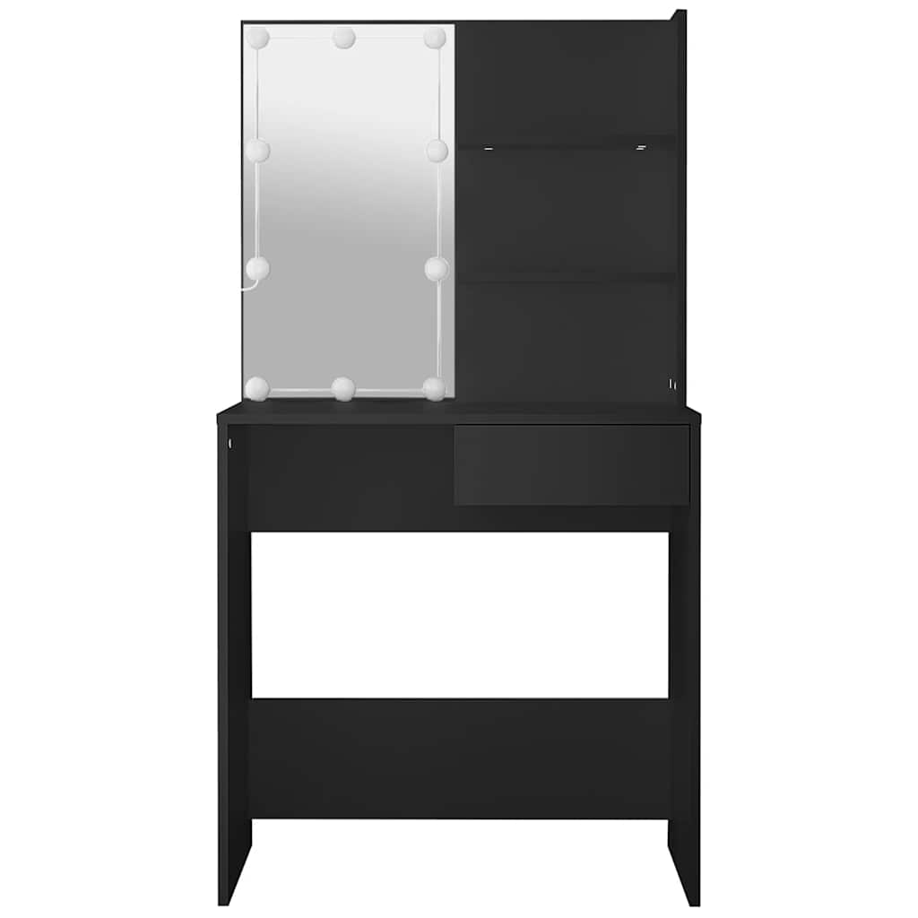 Coiffeuse avec LED noir 74,5x40x141 cm - XIOS