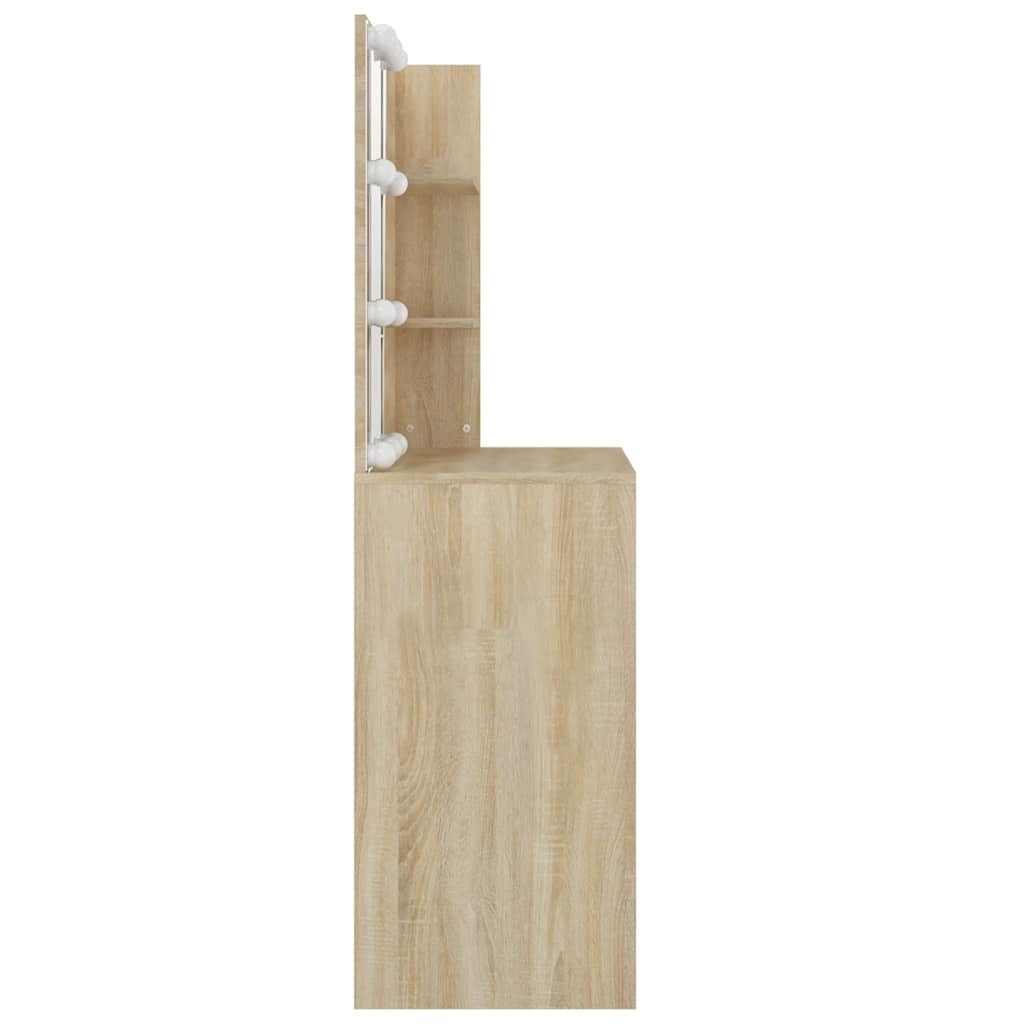 Coiffeuse avec LED chêne sonoma 74,5x40x141cm bois d'ingénierie - XIOS