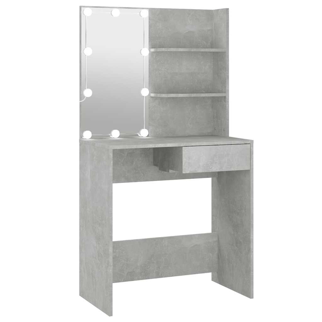 Coiffeuse avec LED Gris béton 74,5x40x141 cm - XIOS