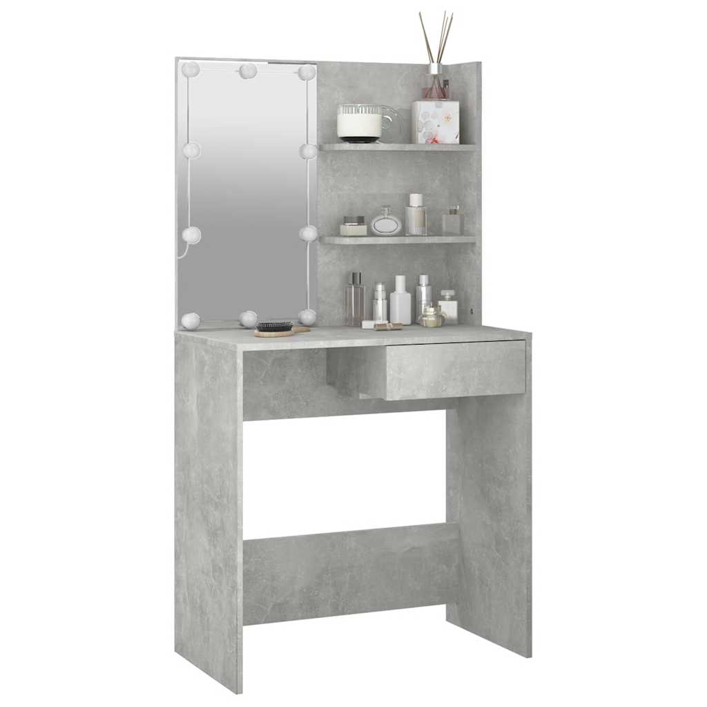 Coiffeuse avec LED Gris béton 74,5x40x141 cm - XIOS