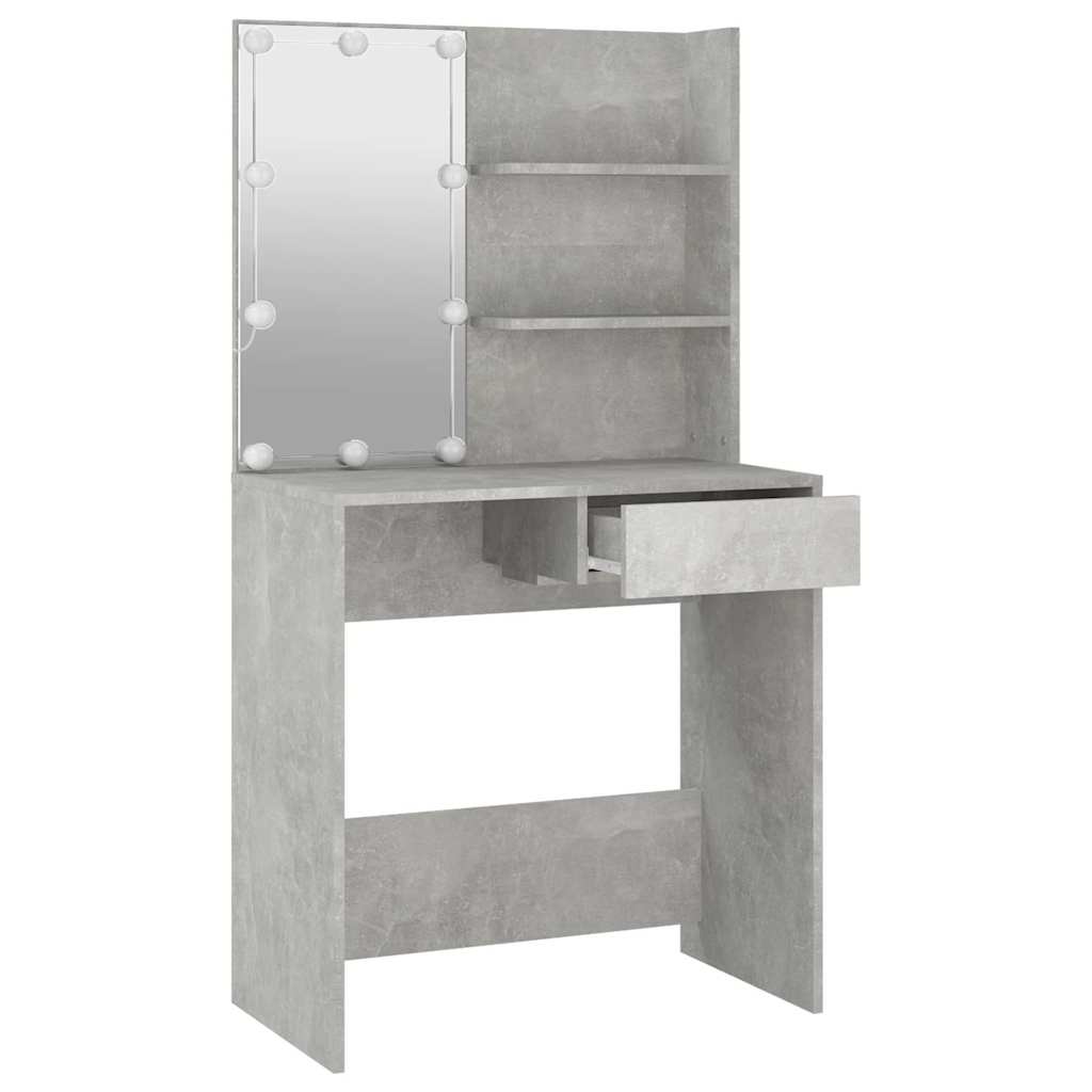 Coiffeuse avec LED Gris béton 74,5x40x141 cm - XIOS