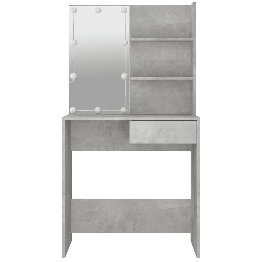 Coiffeuse avec LED Gris béton 74,5x40x141 cm - XIOS