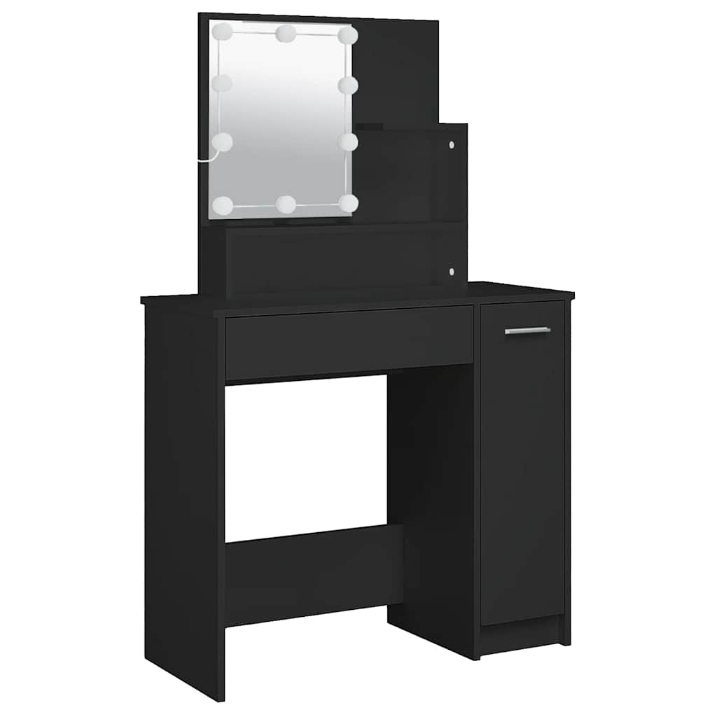 Coiffeuse avec LED noir 86,5x35x136 cm - XIOS