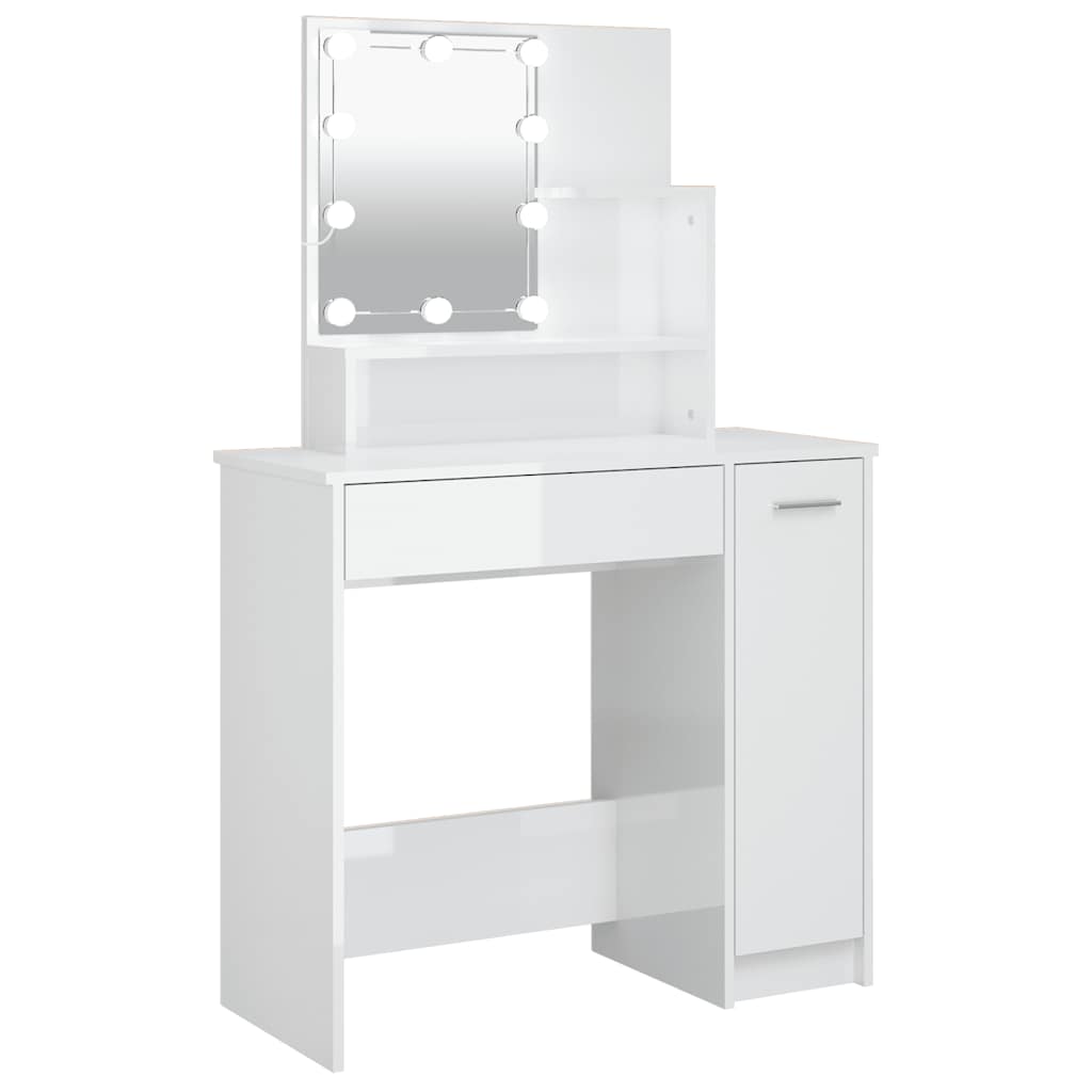 Coiffeuse avec LED blanc brillant 86,5x35x136 cm - XIOS